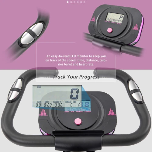 Bicicleta de Ejercicio,Bicicleta Estacionaria Plegable para Gimnasio en Casa Entrenamiento Bicicleta X Magnética Foto 4 de 4