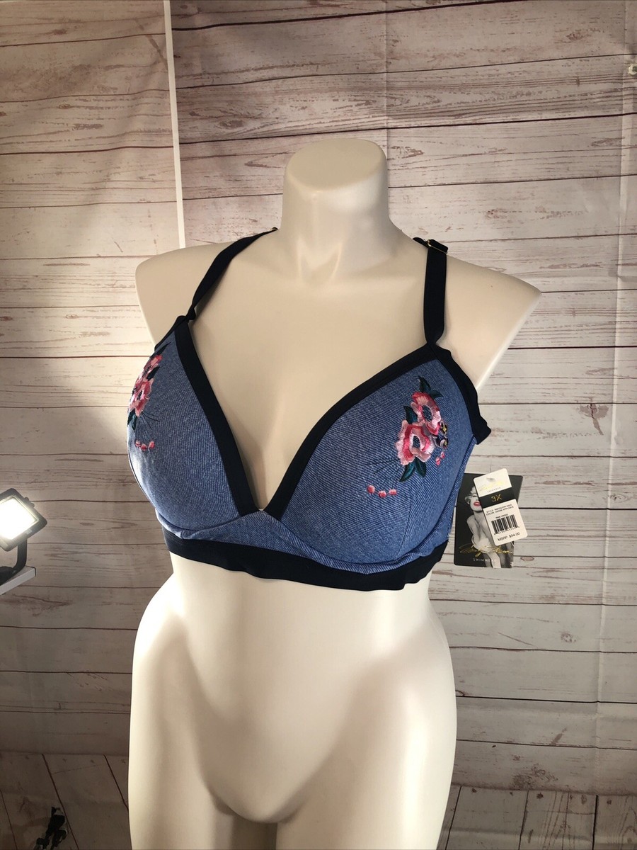 トップス Mamilyn Marilyn Monroe Size 3X Denim Blue soft Underwire Swimwear
