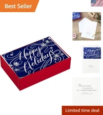 Delightful 40 Count Christmas Card Box Set - Silver Accents & Quality Paper