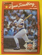 1990 Ryne Sandberg ERROR #692 All Star DONRUSS Chicago Cubs Baseball card NO DOT