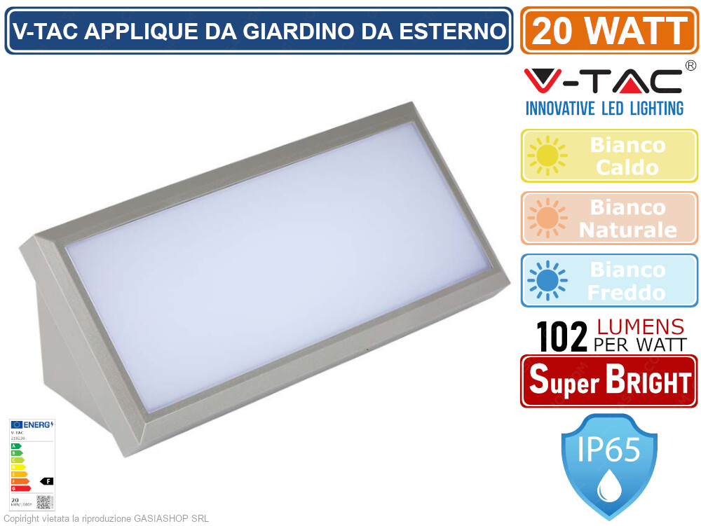 OFFERTA V-TAC VT-8055 Lampada LED Parete 20W 2050LM IP65 Esterno