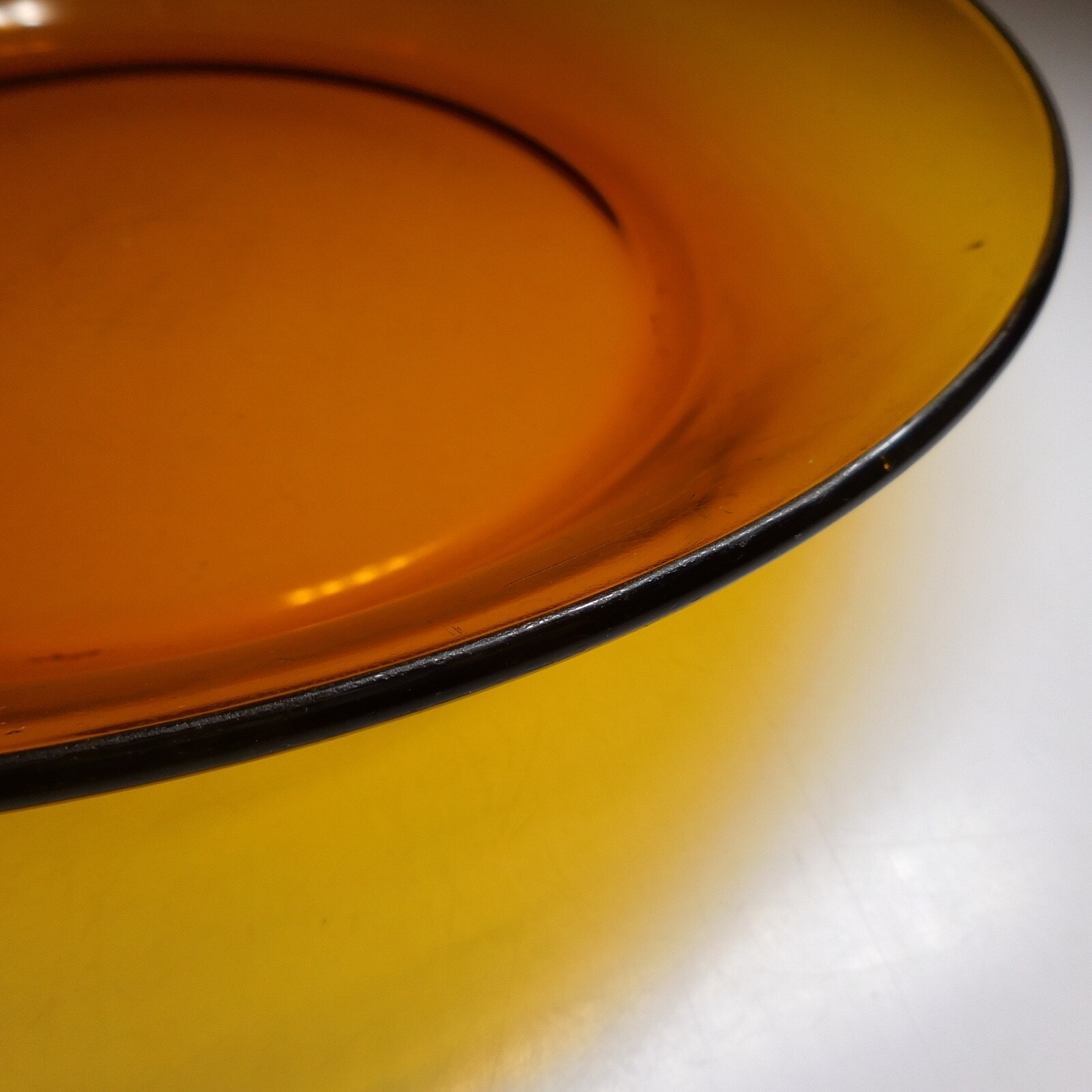 Round empty pocket art deco glass orange vintage design Duralex France N8434