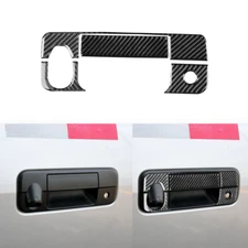 Carbon Fiber Rear Tailgate Outer Handle Stickers Trim For Toyota Tundra 2007-13