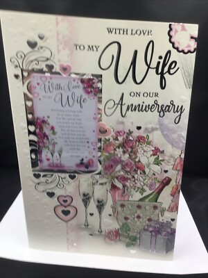 FRAU UNSERE HOCHZEIT JUBILÄUM KARTE MIT GELDBÖRSE ANDENKEN 9''x6'' SCHÖNER VERS