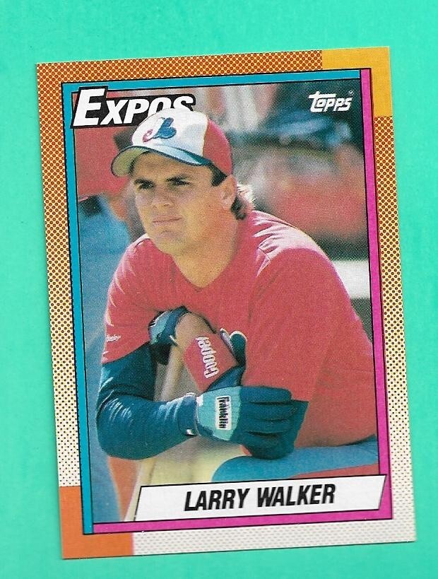 (1) LARRY WALKER 1990 TOPPS # 757 EXPOS  ROOKIE  NM-MT CARD (G0886)