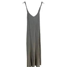 NEW Grade & Gather RAW EDGE Cross Strap Maxi Dress M Women Washed Eucalyptus