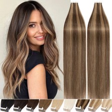 Balayage Tape In 60pcs Remy Skin Weft 100 Remy Human Hair Extensions THICK Long