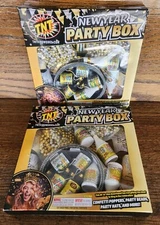 2 Pk TNT New Years Eve Party for 8 Kit 40 Pieces- Beads, Hats, Confetti Poppers