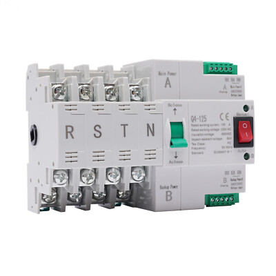 Dual Power Auto Transferschalter 100A 4P Lastumschalter Notstrom Umschalter 