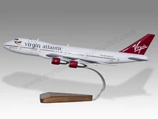 Boeing 747-100 Virgin Atlantic Desk Wood Airplane New Model Large Scale 1/150