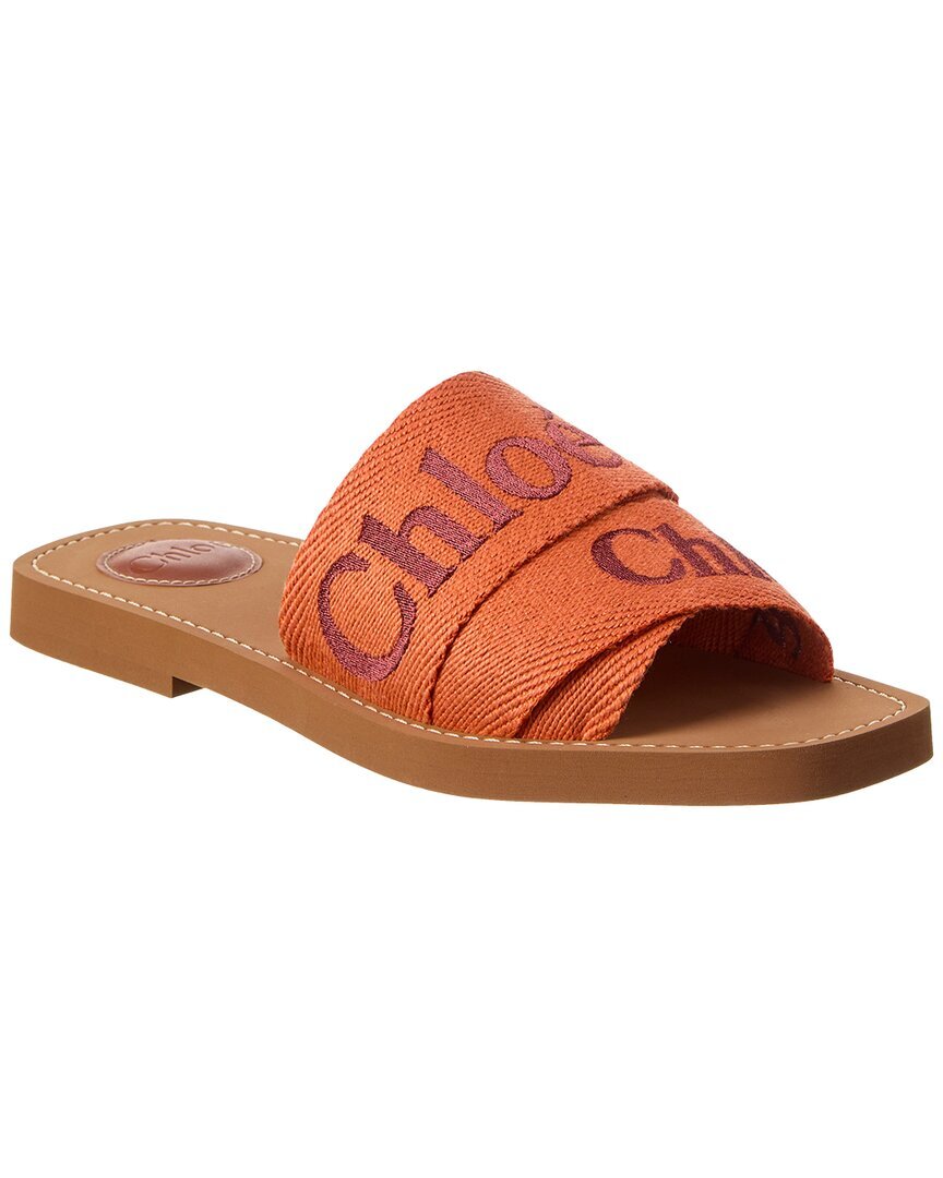 Холщовые горки Chloé Woody женские оранжевые 35