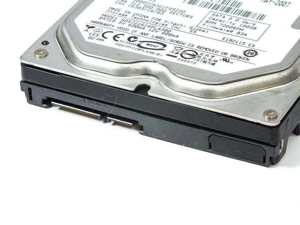Hitachi 0A33451 160GB 3.5" Deskstar 7200 RPM SATA Internal Hard Drive - Image 4 of 4