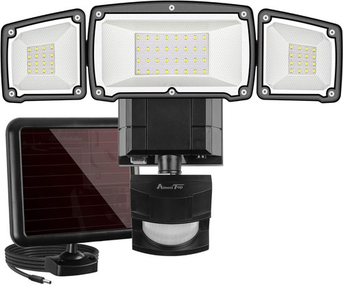 AmeriTop Solar Lights Outdoor, Super Bright 1600LM LED 6000K Solar Motion Sensor