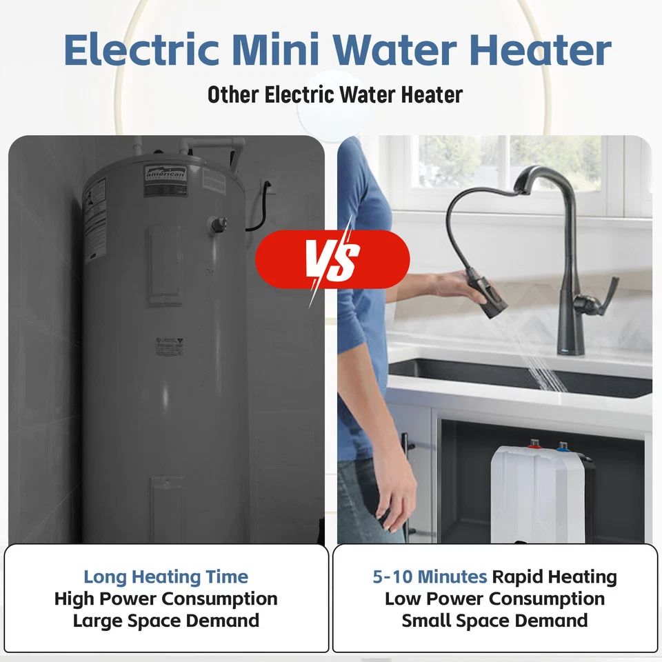 Grifo eléctrico instantáneo 1500W debajo del fregadero calentador de agua cocina hogar Foto 4 de 4