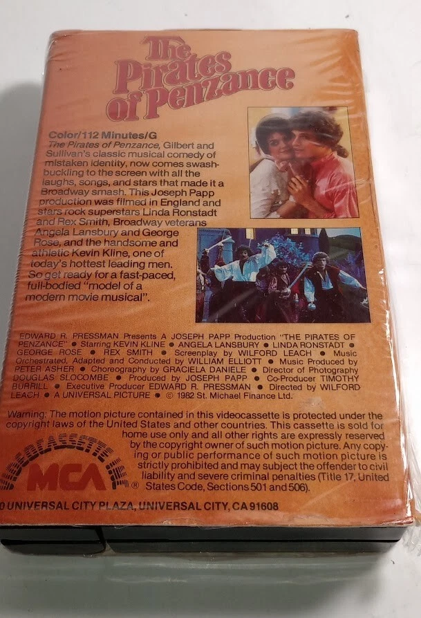 Betamax The Pirates Of Penzance 1983 Musical Comedy Kevin Kline Linda Ronstadt - Image 2 of 4
