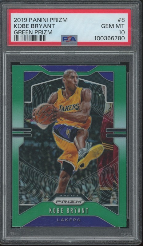 2019 Panini Prizm Green #8 Kobe Bryant Gem Mint PSA 10