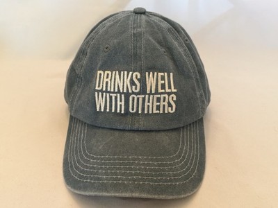 Drinks Well With Others distressed blue cotton Hat cap Bachelorette Girl Trip