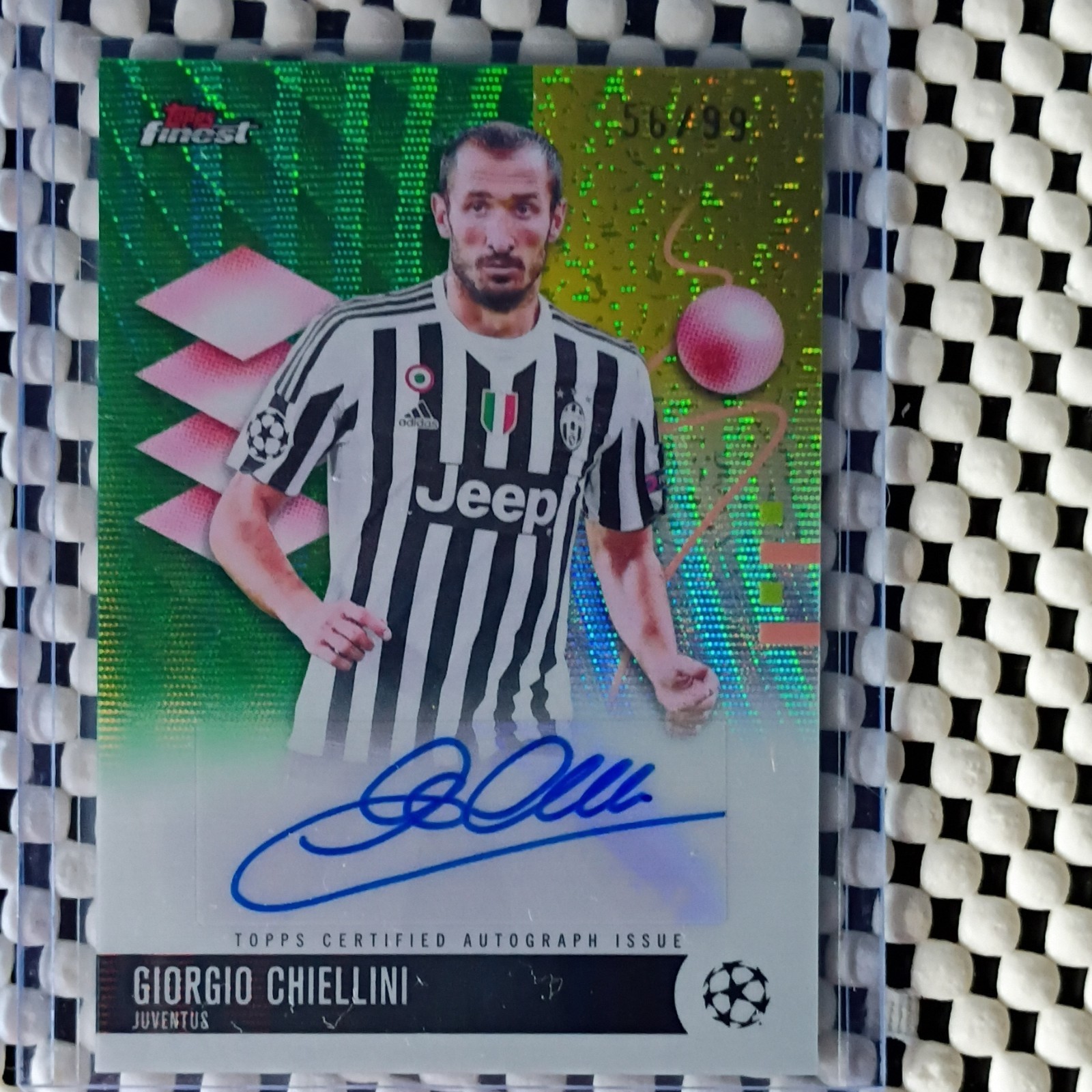 Topps 2023-26 UCL 15-Card Lot Chrome/Finest/Merlin/Prizm #’d Chiellini Auto/99 view 4