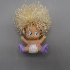 Vintage 3" Koosh Kooshie Koos Oddzon Baby Doll Squishy Hair 90s Toy