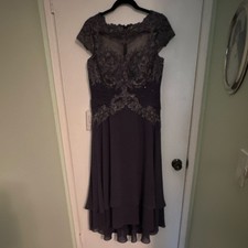 JJ's House Stormy Lace Beaded Mother of the Bride Dress US12
