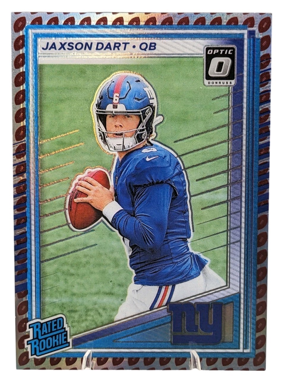 2025 Panini Donruss - Rated Rookie Jaxson Dart #400 Optic Preview Football Emoji
