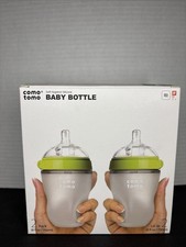 Comotomo Baby Bottle Set, Green - 8oz 2 Pack 