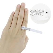 2-Pack Ring Sizer Measure Tool Gauge Plastic Finger Sizing Finder Reusable 1-17