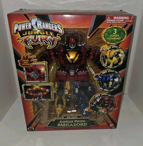Power Rangers Jungle Fury Deluxe Battery-Operated Megazords Displayed