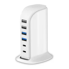 USB Charger Upoy, Charging Station for Multiple Devices 45W, Fast Charging Bl...