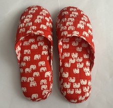 New Red White Elephant Thai Slippers Women's Medium Thailand Elephants Handmade