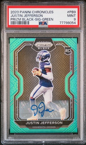 Justin Jefferson [Signature] #PB-9 2020 Panini Chronicles Prizm Black card