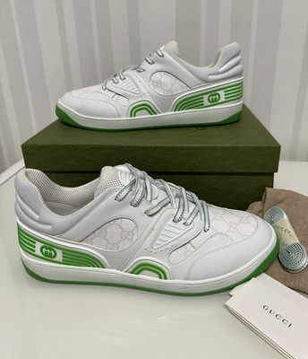 GUCCI SNEAKER BASKET DEMETRA ORIGINAL NEU Gr. UK 12 +/ EU 46 / 47  weiss grün