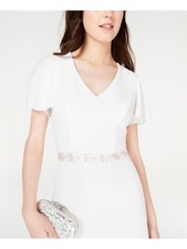 TEEZE ME Womens A-Line Mini Dress White Short Sleeve Party Juniors 78