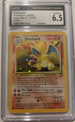 Pokémon TCG Charizard Base Set 2 Holo Unlimited Rare CGC 6.5
