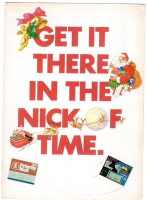 1988 USPS Priority Mail Vintage Postal Advertising Postcard