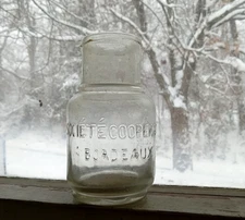 OPEN PONTIL SOCIETE COOPERATIVE BORDEAUX 1850s DUG FRENCH MUSTARD BOTTLE NICE