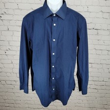 Bonobos Blue Dotted Stretch Slim Fit Button Up Long Sleeve Shirt Size 17.5 35