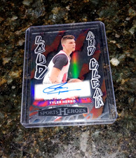 Tyler Herro 2026 Leaf Sports Heroes Loud And Clear Auto #/8 Acetate Bookend