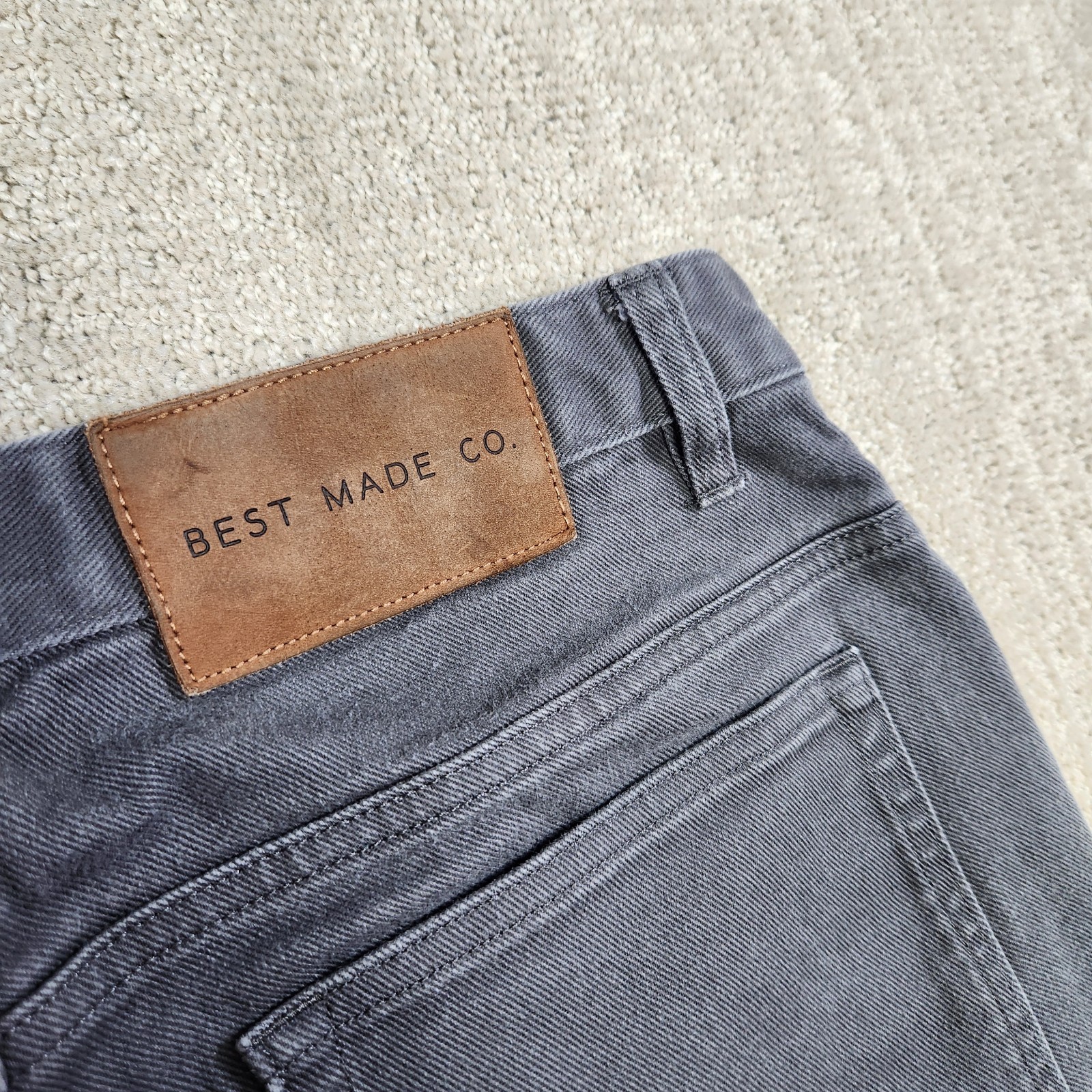 Best Made Co Jeans Men 33x30 *READ 5 Pocket Twill Pants Gray Slim Fit Cotton image 10