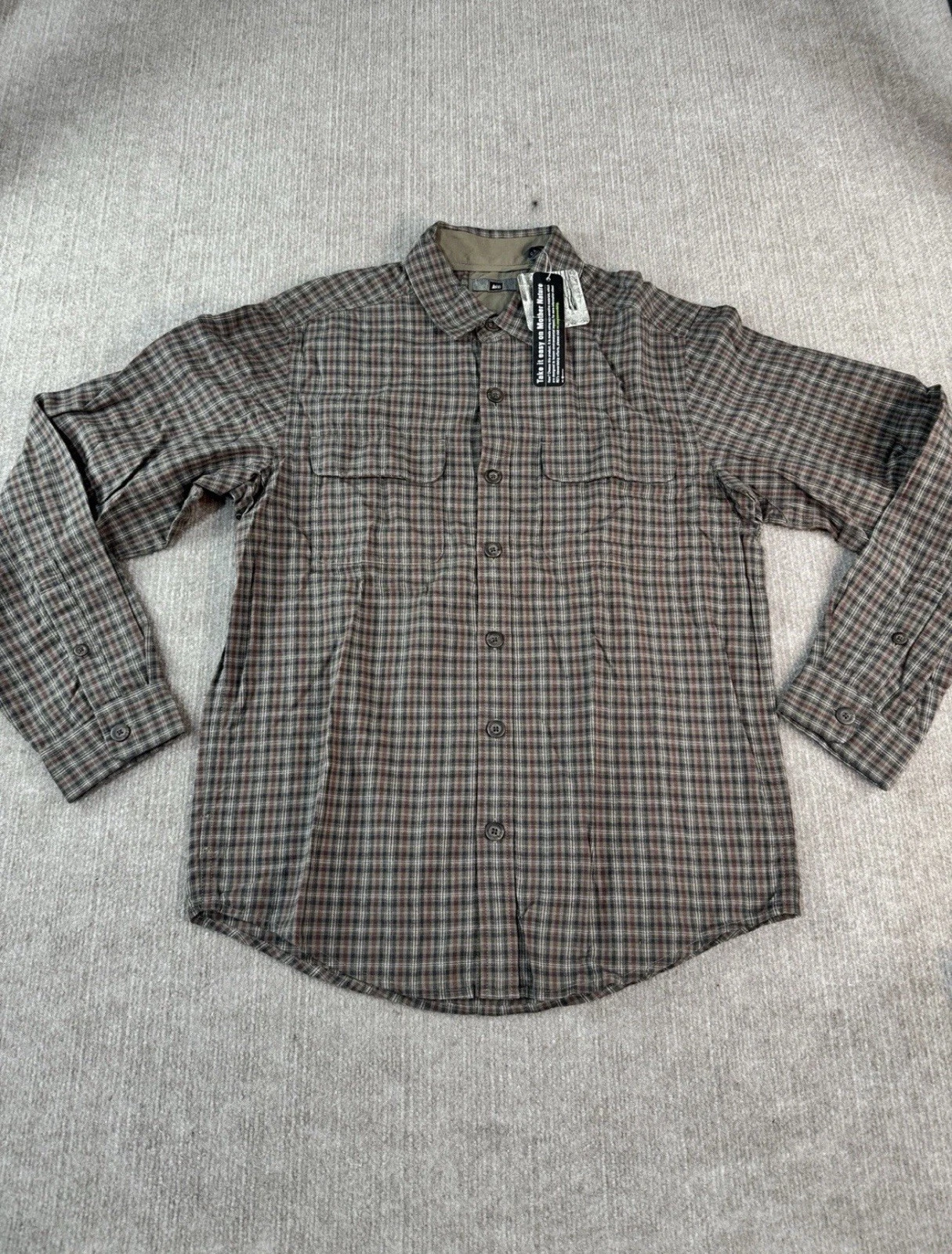 REI Shirt Mens Small Button Up Plaid Organic Cotton Long Sleeve NWT