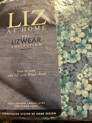 Lizwear Collection Savannah Blue Full  Fitted Sheet Vintage In Pkg New