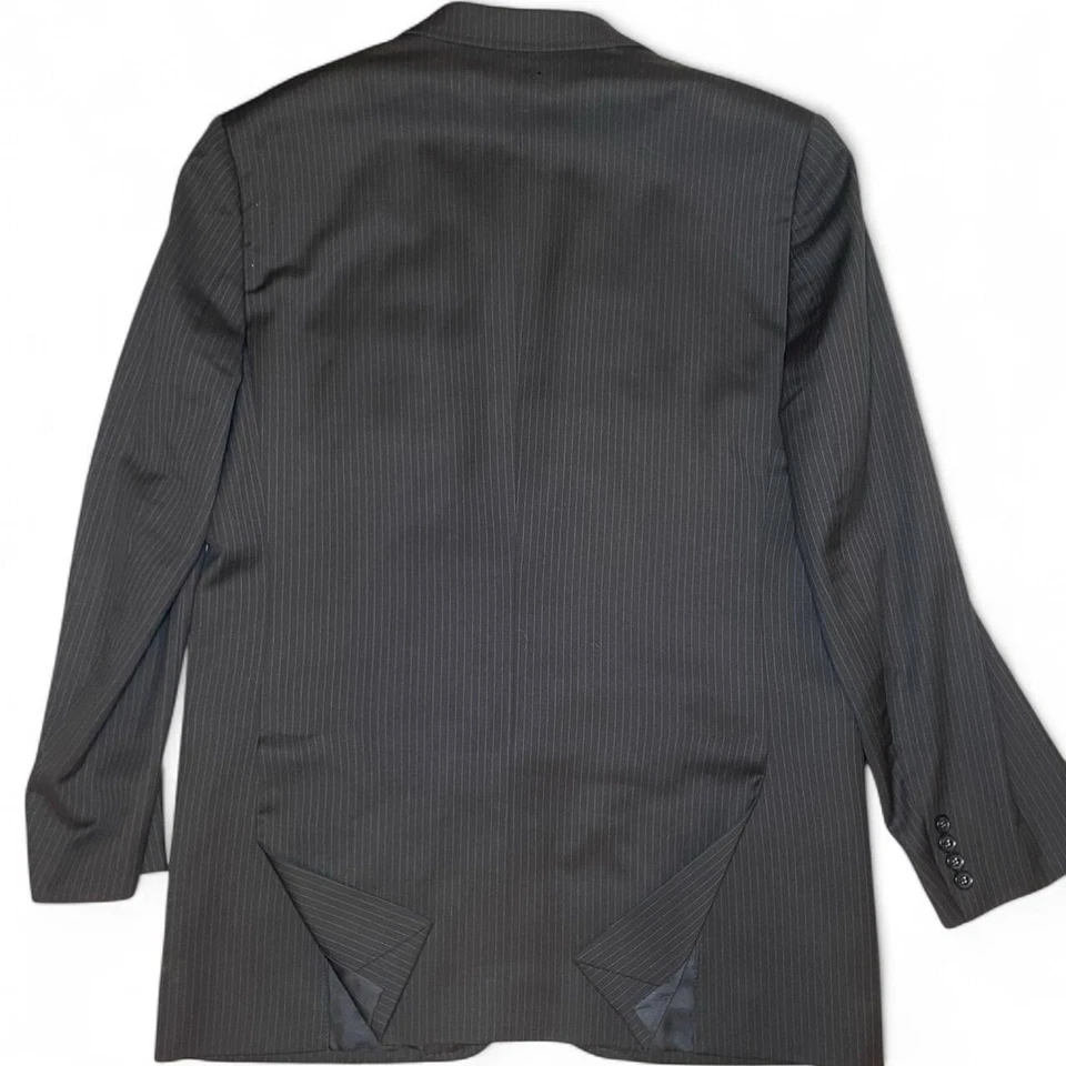Blazer Raro Vintage Dolce & Gabbana Italia Negro Rayas 100% Lana Talla 42R Usado en Excelente Condición Foto 2 de 4