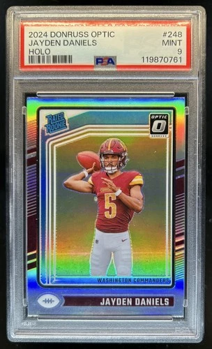 2024 Panini Donruss Optic Jayden Daniels Holo Rated Rookie #248 Commanders PSA 9