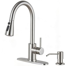 Kitchen Faucets with Soap Dispenser,Brushed Nickel,Lead-Free