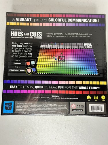 Hues and Cues Brettspiel lebendige Farben Rate Partyspiel The Op VERSIEGELT NEU IM KARTON - Bild 9 von 10
