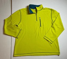 LL Bean Girls Boys L 14-16 Green/Teal Fleece Quarter Zip Pullover Youth