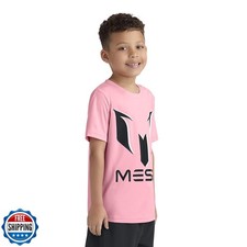 Messi Boys' Lifestyle Short Sleeve Top, Loose-Fit Shirt with Logo, Comfortabl...