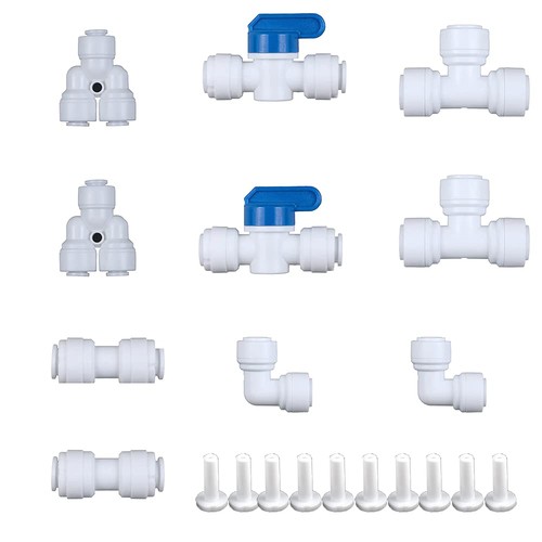 10 PCS 1/4" Water Line Push To Connect Fittings For 1/4" OD Tubing Plumbing