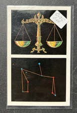 Libra Zodiac Sign Birthday Postcard Astrology Constellation UNUSED