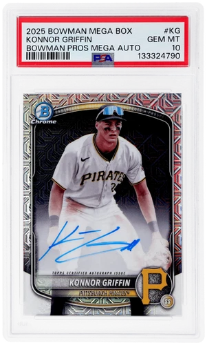 2025 Bowman Mega Box Chrome Konnor Griffin Prospect Refractor #BMA-KG PSA 10